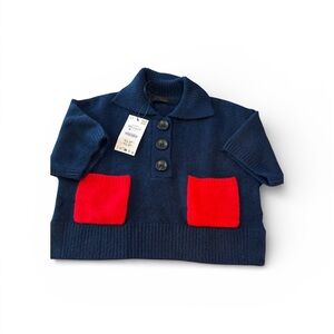 NWT SIZE XS Zara Dark Blue Knit Sweater